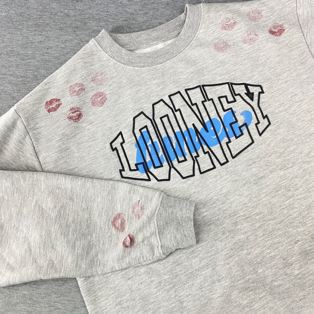 Looney Tunes Bugs Bunny Thats All Folks Sweatshirt Gray‎ Size M Kiss Print